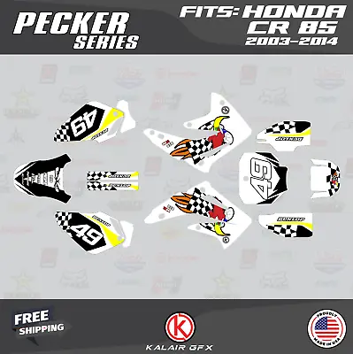 Graphics Kit For Honda CR 85 2003-2014 CR85 Pecker - White • $65.99