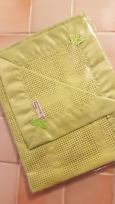 £21.50 • Buy Baby Bedding Handmade Lovely Lime Gre Cellular Blanket & Matching Satin Binding 