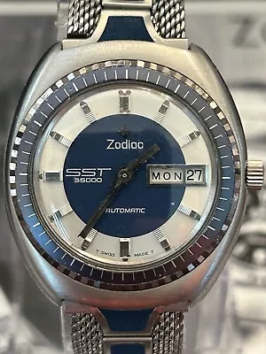 Vintage Zodiac SST 36000 With Rare Matching Duchess Watchband  • $399.95