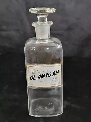 Antique Apothecary Lug Jar Label Under Glass Pharmacy Bottle ~ 8.5  March 1892 • $45