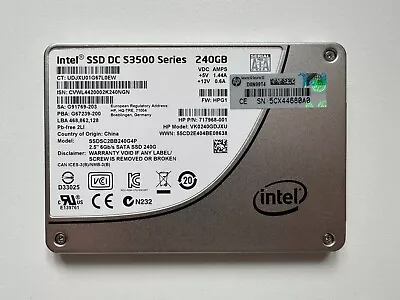 HP Intel® SSD DC S3500 Series 240GB 2.5  SATA 6Gb/s SSDSC2BB240G4P • £15.15