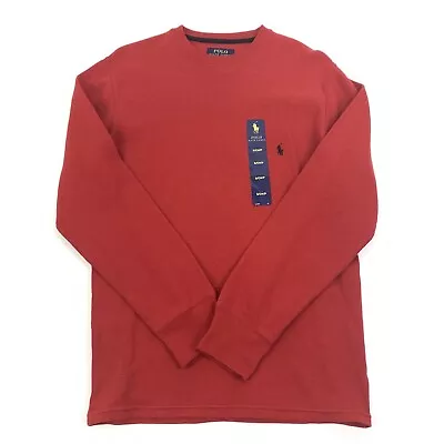 Polo Ralph Lauren Long Sleeve Red Thermal Waffle Mens Small Shirt (Read) 8208 • $24.99