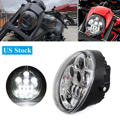 DOT LED Headlight Headlamp W/Chrome Backplate For Harley V Rod VRSCA VRSCR VRSCF • $109.99