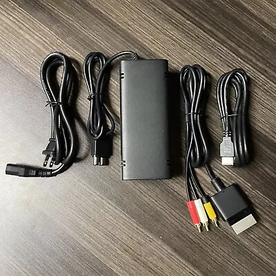 XBOX 360 Slim  S  Official OEM Power Supply Adapter + A/V Cables Bundle Lot • $19.99