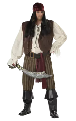 Men's Rogue Pirate Plus Halloween Fancy Dress Costume • £57.99