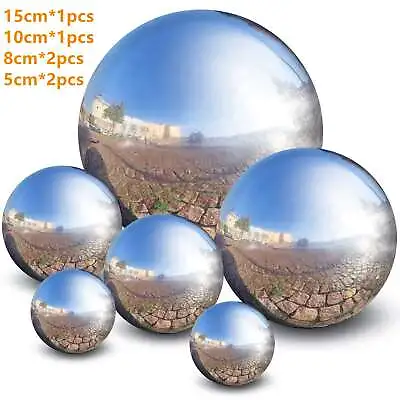 6PCS Outdoors Garden Steel Mirror Sphere Hollow Gazing Ball Home Ornament Decor • £11.99