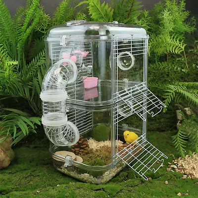 Double Layer Hamster Cage Small Animal Travel Carrier Habitat House +Accessories • £12.95