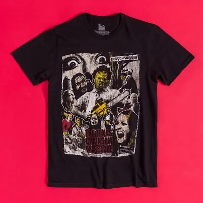 Official Texas Chainsaw Massacre Collage Black T-Shirt : SML • £19.99