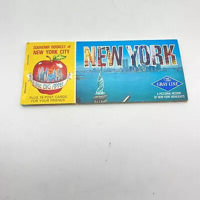 Vintage New York City 18 Postcard Booklet Big Apple Gray Line Souvenir 1970s • $11.99