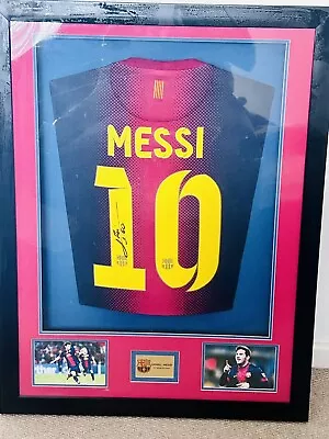 Lionel Messi Signed Framed Barcelona Shirt 12/13 Home Top • £200