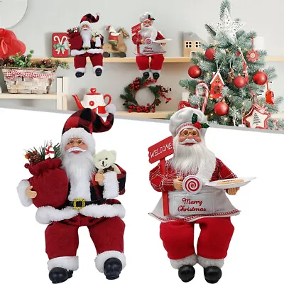 Sitting Santa Claus Traditional 35cm Father Christmas Figure Xmas Decoration • £11.34
