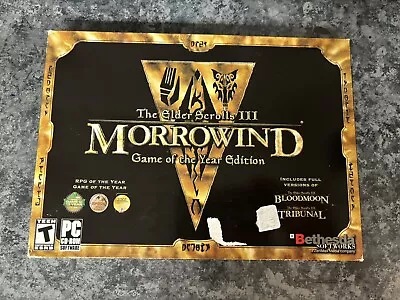 Elder Scrolls III Morrowind-Game Of The Year Edition PC 2003 BIG BOX NEW SEALED • $49.99