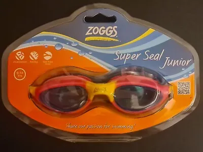 Zoggs Super Seal Junior Swimming Goggles Age 6-14 Years Pink&Yellow Brand New! • £12.99