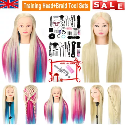 £20.99 • Buy 30  Salon Training Head Practice Hairdressing Styling Mannequin Doll&Braid&Clamp