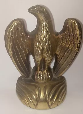 Vintage 7  Brass American Bald Eagle Bookend Metal Figurine Patriotic Art Statue • $20