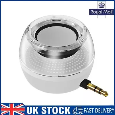 Mini Portable Speaker White External Speakers 3.5mm AUX For Smart Phone Tablet • £16.49