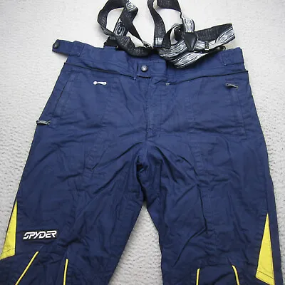 Spyder Pants Mens Extra Large Blue Snow Bib Winter Outdoors Ski 38x32 • $37.99