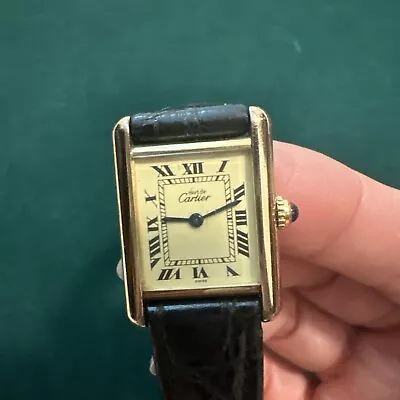 Cartier Must De Tank Swiss Made Vermeil 925 G20M 1613 • $1450