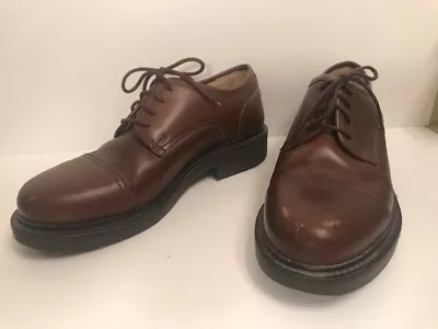 Men's J Crew Brown Leather Cap Toe Lace-Up Shoes Sz 8 1/2 Medium • $18