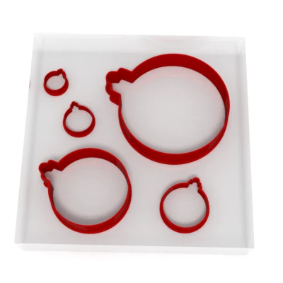 £6.99 • Buy Set Of 5 Bauble Cutters Fondant Cookie Icing Polymer Clay Craft Sharp Christmas 
