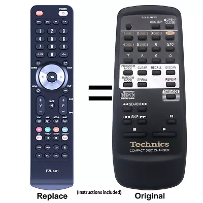 RAK-SL948WK Replacement Remote Control For Technics SLPD5 SLPD6 SLPD8 SLPD9 • $27.19