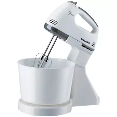 Hand Stand Mixer Cooking Food Baking With Bowl Kitchen Dough Hooks 2 Beaters 2L • £19.95