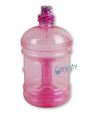 Half Gallon Pink Reusable Plastic Water Bottle Drinking Container Canteen Jug  • £10.60