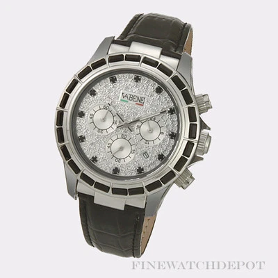 $237 • Buy Authentic Vabene Black Chronograph Swarovski Baguettes Watch CH911