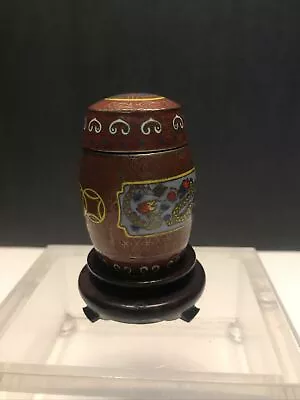 $45 • Buy Vintage Cloisonne Chinese Drum Jar 