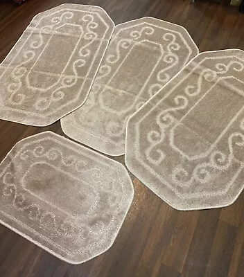 Xromany Washables Mats 4pc Set Gypsy Tourer Size Non Slip Mink Beige Gypsy Rugs. • £39.99