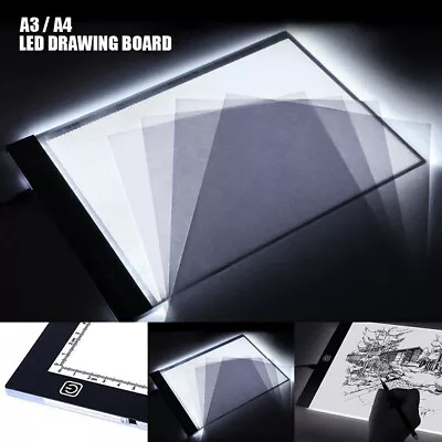 A3/A4 LED Drawing Copy Board Tracing Light Box Ultra-thin Pad Diamond Painting • £9.59