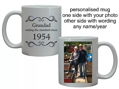 PERSONALISED BIRTHDAY GIFT FOR HIM PHOTO MUG 60th 65th 70th GRANDPA DAD MENS SON • £10.95