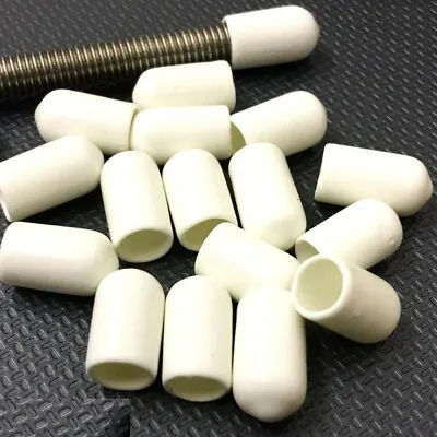£3.02 • Buy White - Rod Bar Studding Stud Screws Bolts Cable Safety Vinyl Thread Cover Caps