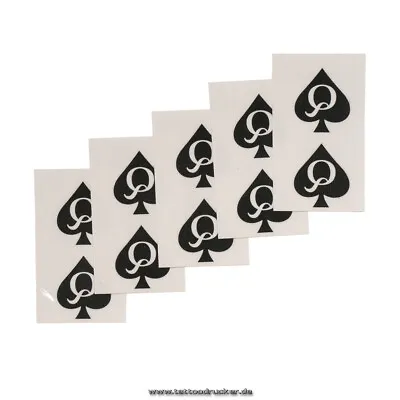 10 X Mini Queen Of Spades Tattoo - Logo In Black - Fetish Symbol Tattoo (10) • £4.32