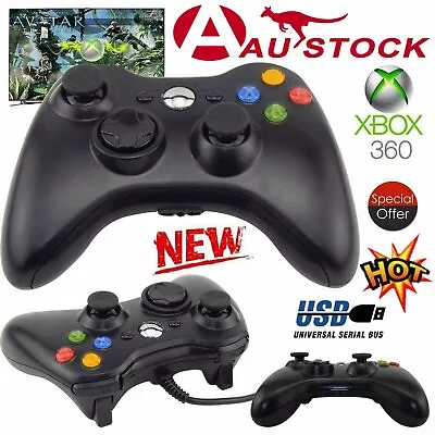 New Black Wired Controller For Xbox 360 Console RYB Windows/PC AZO • $19.99