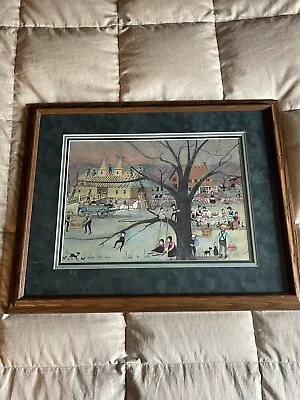 P. BUCKLEY MOSS Signed  United In Faith  Amish Barn Raising Framed Print VG • $199.99