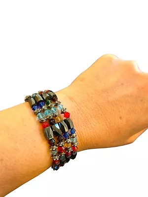 Magnetic Hematite Therapy Multicolor Crystal Beads Wrap Necklace/Bracelet/Anklet • $15