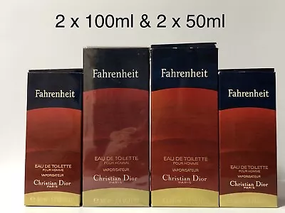 Christian Dior Fahrenheit 2 X 100ml & 2 X 50ml EDT Boxed Vintage FREE DELIVERY • £1108.52