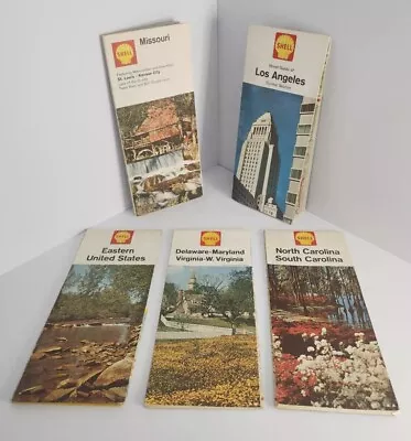Vintage Shell Maps And Street Guide 1960's US- Lot Of 5-Used • $15.99