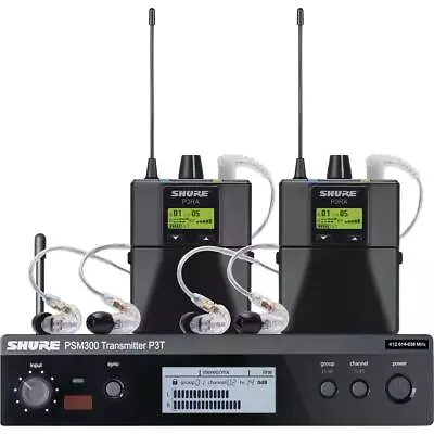 Shure PSM 300 Twin Pack Pro Wireless In-Ear Monitor Kit H20: 518-542MHz Black • $1299