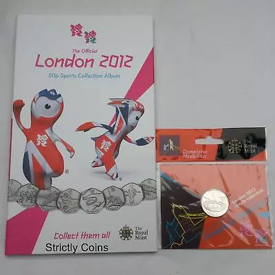 Official Royal Mint 2012 Olympic 50p SPORT COIN ALBUM  And Completer Medallion • £289.99