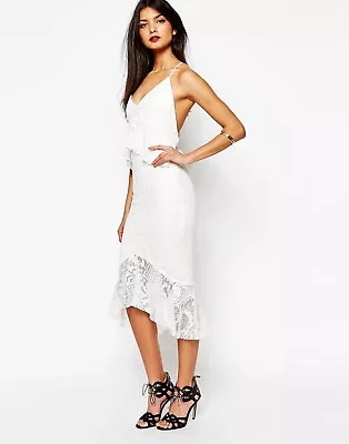 Bec + Bridge Ladies White Marvel Lace Midi Dress Size 12 • $30