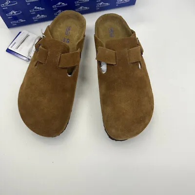 Birkenstock Boston Suede Soft Foot Bed Clogs Mink Women's EU Size 36-43 • $89.91