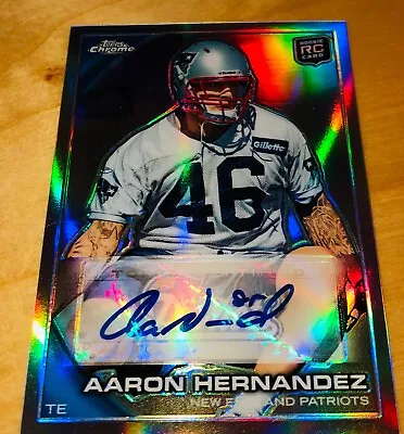 Aaron Hernandez 2010 Topps Chrome Refractor #C87 Numbered Signed Rookie Card RC • $349.99