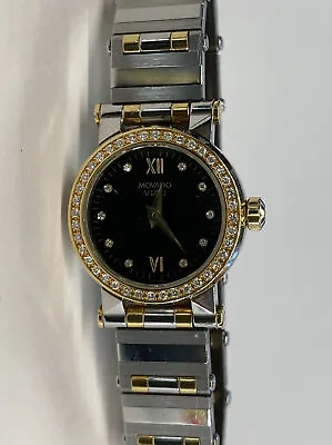 Movado Vizio Two-tone Stainless Steel Diamond Dial & Bezel Watch 85 36 8285 • $1200