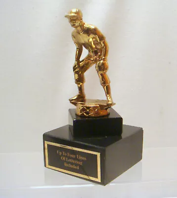 Vintage Gold Metal Baseball Fielder Trophy Top Tops Trophy Parts Metal • $19