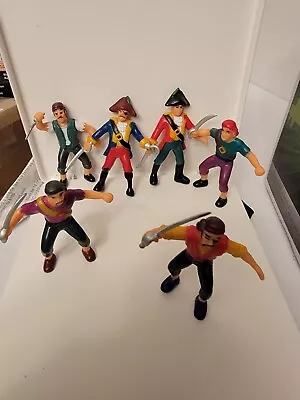 Vintage Lot Of 6 Pirate Crew Mate  Villain Toy Figures Pirates • $8