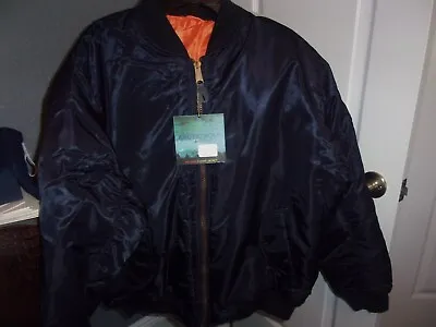 Artic Pole Reversible Military Flight Jacket Men's XL Navy/Orange #1160 • $34.99