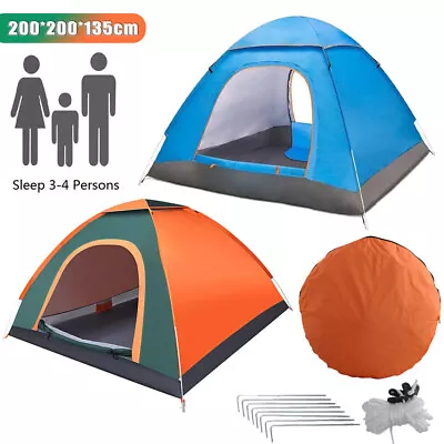 3-5 Man Automatic Pop Up Tent Camping Tent Waterproof Outdoor Family Hiking Tent • $33.57