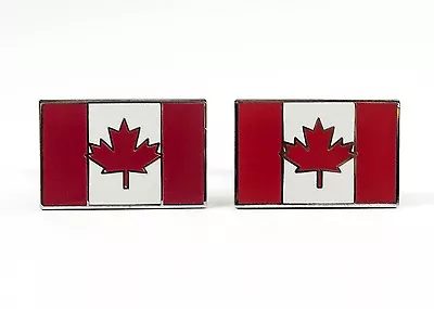 Canadian Flag Cufflinks--Canada Maple Leaf North American  • $32